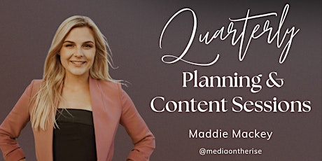 Quarterly Content Planning - In Studio Creation Day