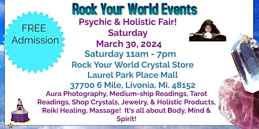 Image principale de Psychic & Holistic Fair in Livonia @ Laurel Park Place Mall!