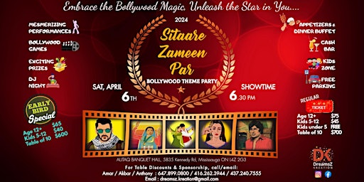 Primaire afbeelding van SITAARE ZAMEEN PAR - Bollywood Theme Party in GTA