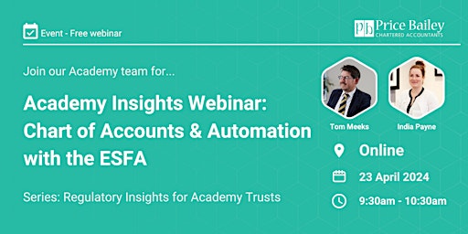 Hauptbild für Academy Insights Webinar: Chart of Accounts & Automation with the ESFA