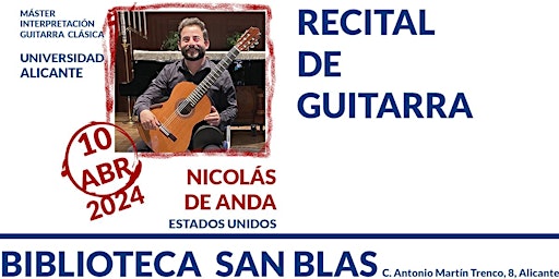 Imagem principal do evento RECITAL DIDÁCTICO Alicante Guitarra Clásica (MENUTSBARRIS)