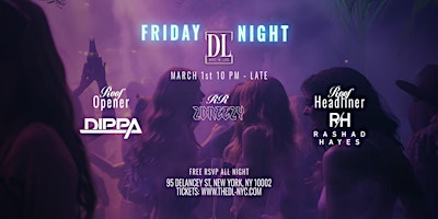 FRIDAY! BEST HEATED ROOFTOP PARTY @THE DL (NO COVER ALL NIGHT) primary image