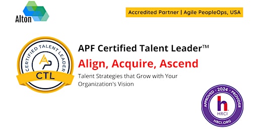 APF Certified Talent Leader™ (APF CTL™) | Apr 9-10, 2024 primary image