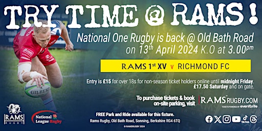 Imagem principal do evento Rams RFC 1st XV vs Richmond FC