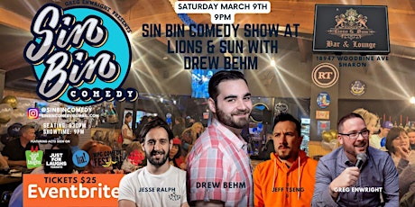 Sin Bin Comedy Show at Lions and Sun with Drew Behm primary image