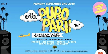 PURO PARI! Latin Vibes Rooftop Day Party Monday w/ DJs Fashen, Big Syphe + primary image