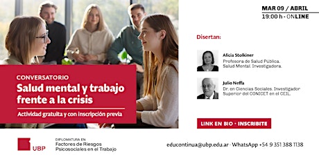 Imagem principal do evento Conversatorio | Salud mental y trabajo frente a la crisis