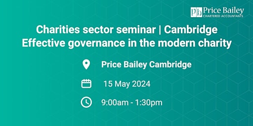 Imagem principal do evento Effective governance in the modern charity | Cambridge