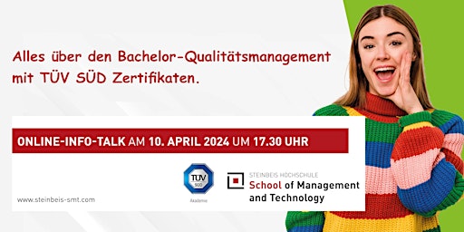 Imagen principal de ONLINE-INFO-TALK: Alles über den Bachelor-Qualitätsmanagement mit TÜV SÜD