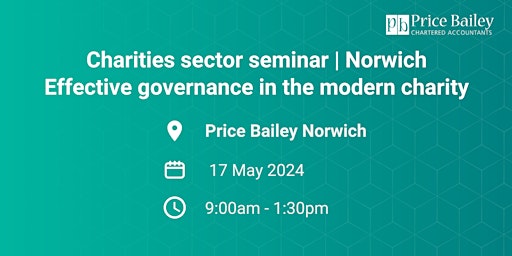 Imagem principal do evento Effective governance in the modern charity | Norwich