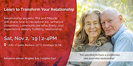 Learn How to Transform Your Relationship primary image