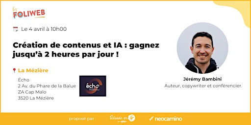 Primaire afbeelding van Création de contenus et IA : gagnez jusqu’à 2 heures par jour !