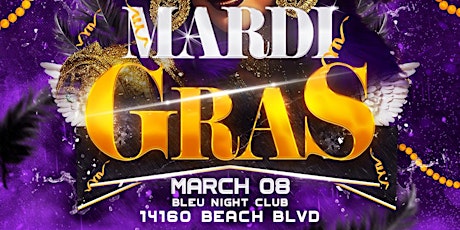 Imagem principal do evento "Mardi Gras" Party @ Bleu Night Club $10 w/rsvp before 10:30pm | 18+
