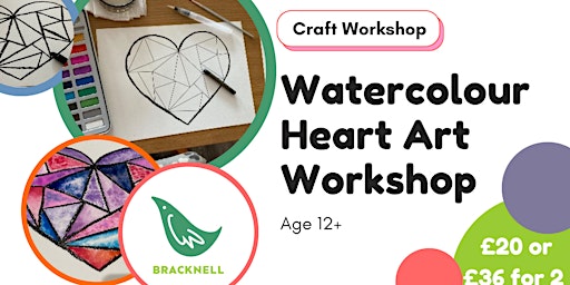 Immagine principale di Watercolour heart art workshop - with Kathryn in Bracknell 