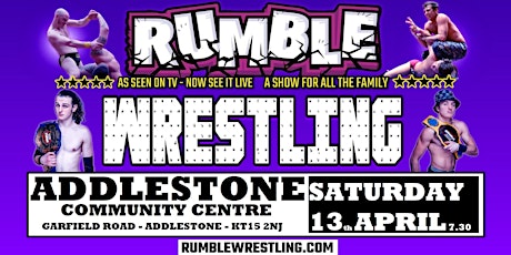 Rumble Wrestling comes to Addlestone 2024 - KIDS FOR A FIVER Limited offer