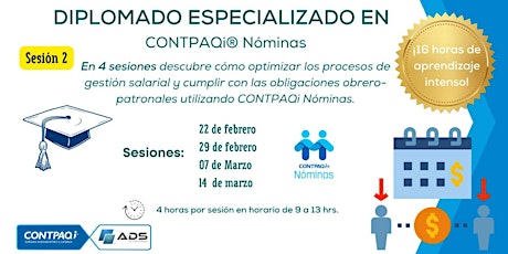 Hauptbild für Diplomado ADS - CONTPAQi® Nóminas - Sesión 2