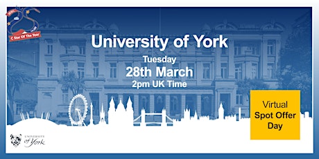 Hauptbild für [Virtual Spot Offer Day]University of York-Sep 2024 Intake - PG Course
