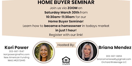 Home Buyer Seminar March 30th!