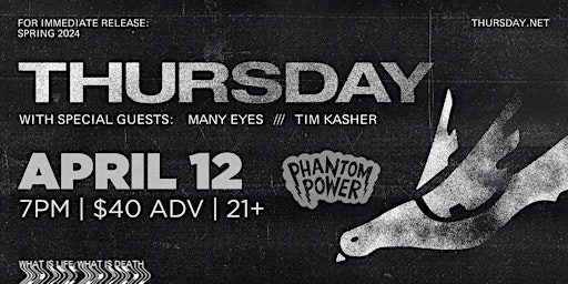 Imagen principal de Thursday w. Many Eyes & Tim Kasher