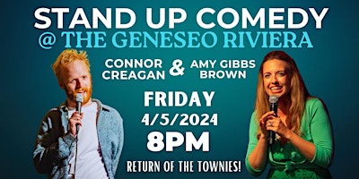 Stand Up Comedy at The Geneseo Riviera with Connor Creagan & Amy Brown!! primary image