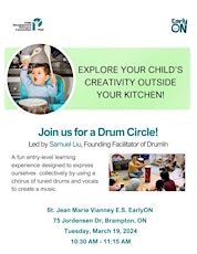 Imagen principal de CDRCP EarlyON presents Drumming Circle at St. Jean EarlyON. Free event!