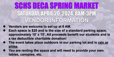 Imagem principal do evento SCHS DECA Spring Market