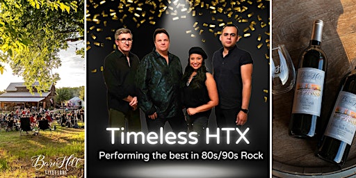 Imagem principal do evento Best 80s and 90s Rock covered by Timeless HTX / Texas wine / Anna, TX