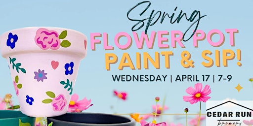 Immagine principale di A Mindful Paint & Sip: Spring Flower Pot! 