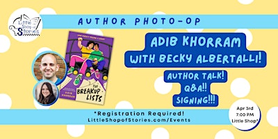 Imagem principal do evento Adib Khorram with Becky Albertalli - The Breakup Lists!