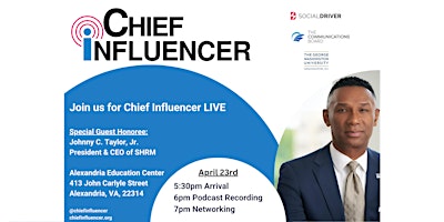 Primaire afbeelding van Chief Influencer LIVE with President & CEO of SHRM Johnny C. Taylor, Jr.