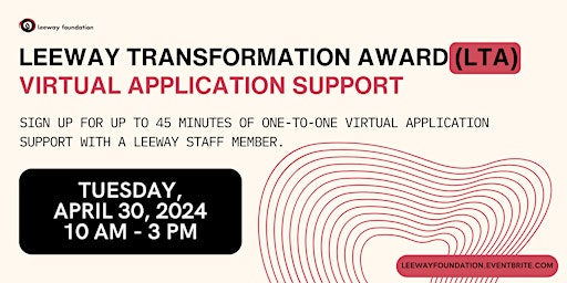 Imagen principal de 4/30 Transformation Award (LTA) Application Support (Virtual)