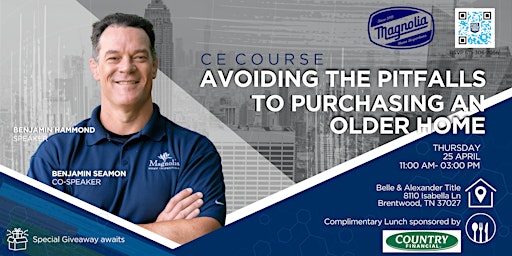 Imagen principal de CE Course and Lunch: Avoid Pitfalls of Purchasing an Older Home