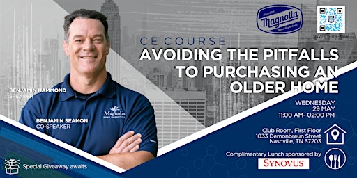 Imagen principal de CE Course and Lunch: Avoid Pitfalls of Purchasing an Older Home