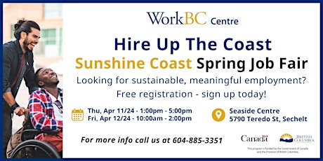 Hire Up The Coast, Sunshine Coast Spring Job Fair - Job Seeker Registration