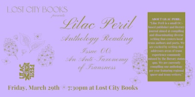 Lilac Peril Anthology Reading primary image