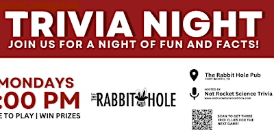 Imagem principal do evento The Rabbit Hole Pub Trivia Night