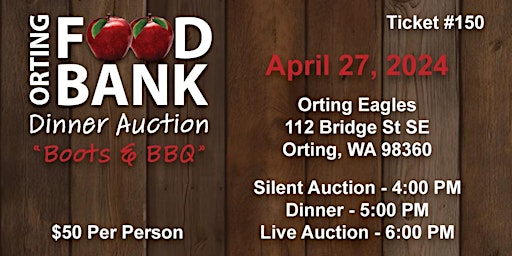 Imagem principal do evento 2024 Orting Food Bank Dinner Auction