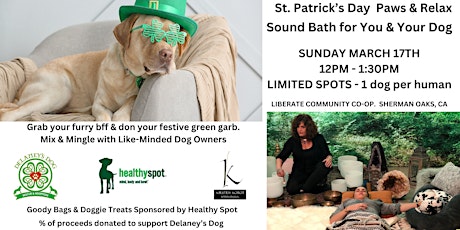 Imagen principal de St Pawtrick's Day Paws & Relax - Sound Bath for You and Your Dog
