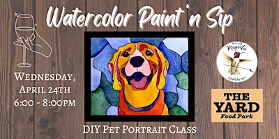 Imagem principal do evento Pet Portrait Watercolor Paint 'n Sip