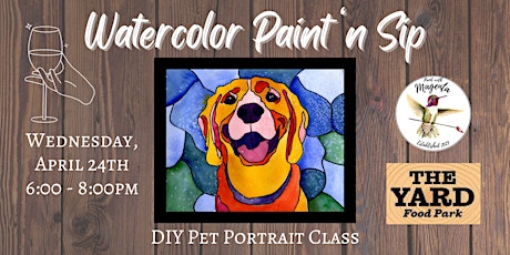 Pet Portrait Watercolor Paint 'n Sip