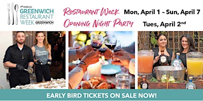 Image principale de Greenwich Restaurant Week Opening Night Party 2024