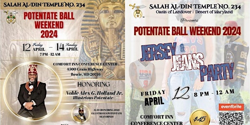 Image principale de Salah AL-Din Temple No. 234 6th Annual  Potentate Ball April 12 - 14th 2024