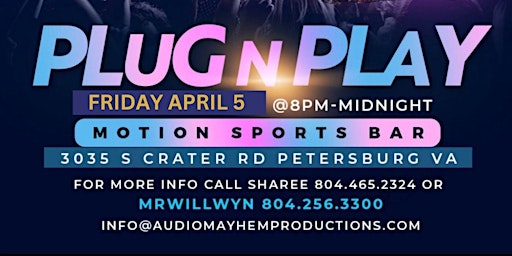 Primaire afbeelding van Plug N Play Mixer - First Fridays at Motion Sports Bar