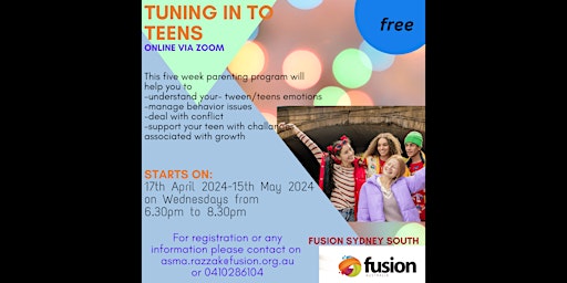 Tuning into Teens- FREE Parenting Program in Term 2 primary image