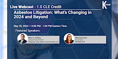 LIVE Webinar - Asbestos Litigation primary image