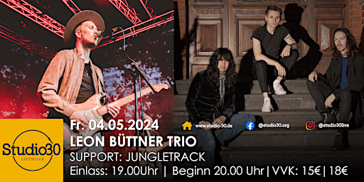 Primaire afbeelding van Leon Büttner Trio w/ JungleTrack|Studio 30