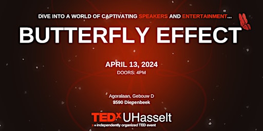 Imagem principal do evento TEDxUHasselt 2024: Butterfly Effect