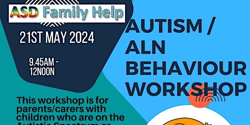 Imagen principal de Autism and supporting behaviour workshop - PEMBROKESHIRE