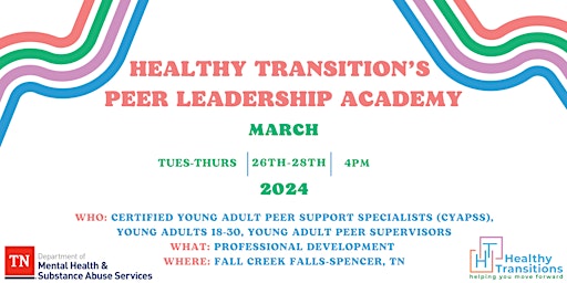 Primaire afbeelding van Healthy Transitions Peer Leadership Academy 2024