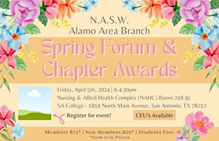 Imagem principal do evento NASW Alamo Area Spring Seminar & Awards Luncheon